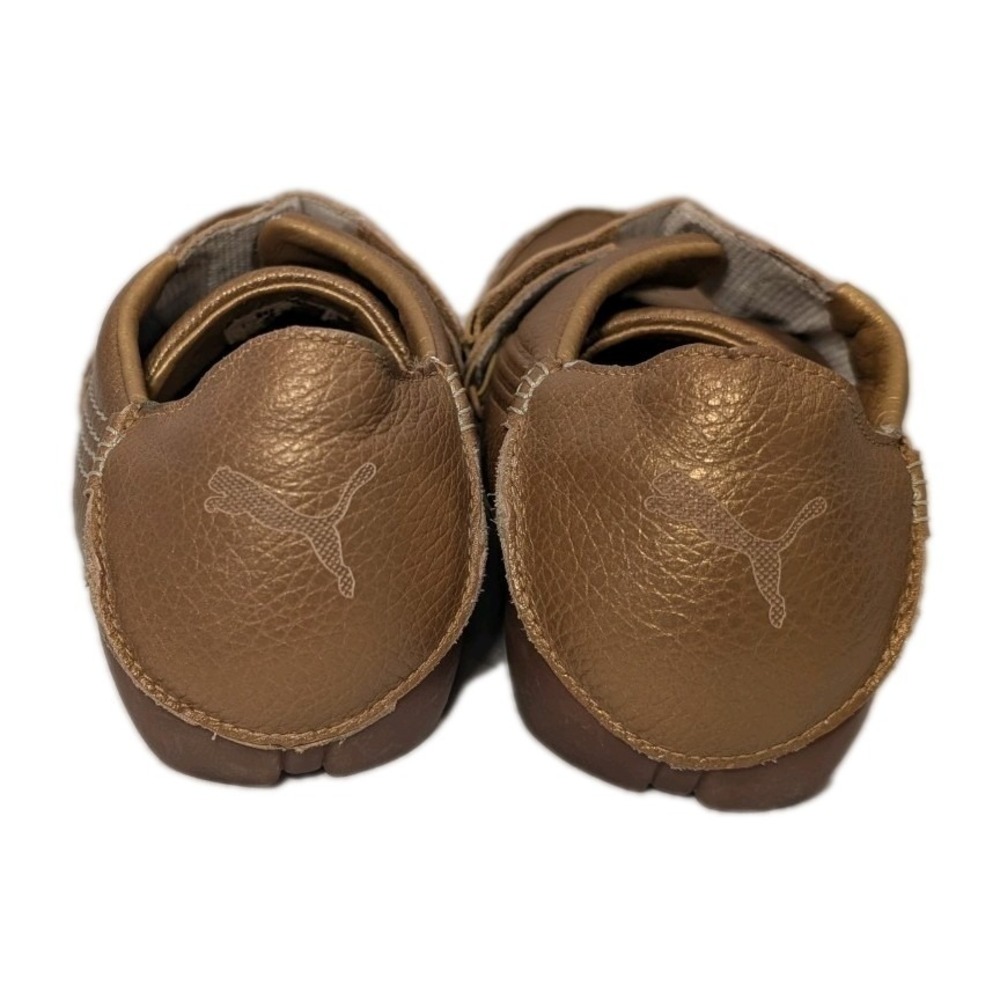Vintage Puma Amoko 2 Womens 9.5 Brown Croc Embossed Leather Driving Loafers - Picture 5 of 10